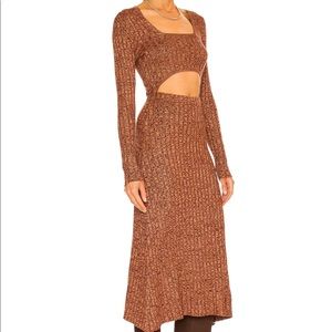 AFRM Skye Dress in Marled Brown